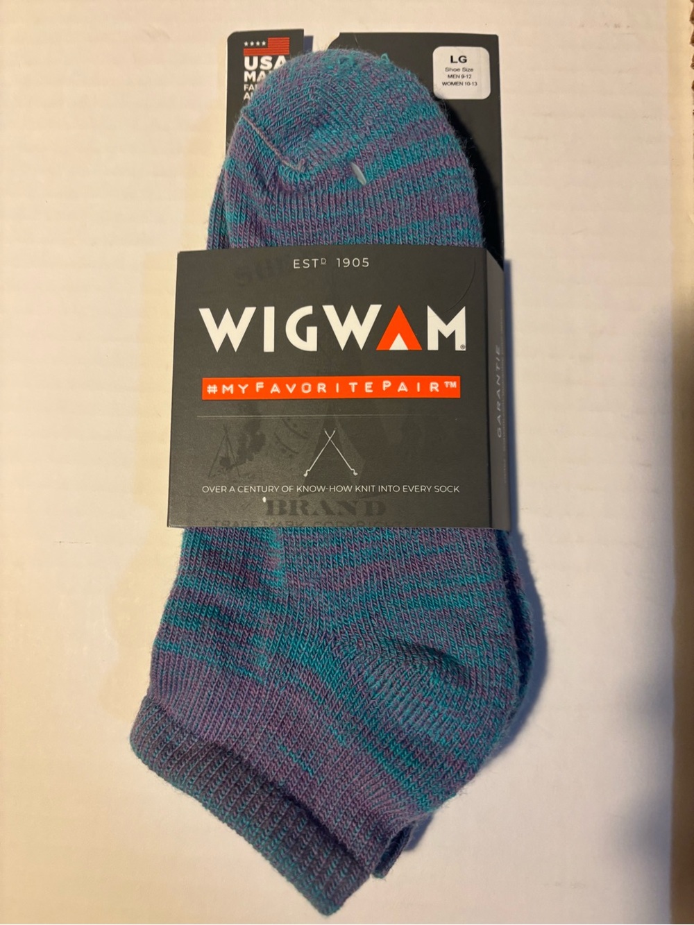 WigWam Socks Teal/Purple - Large